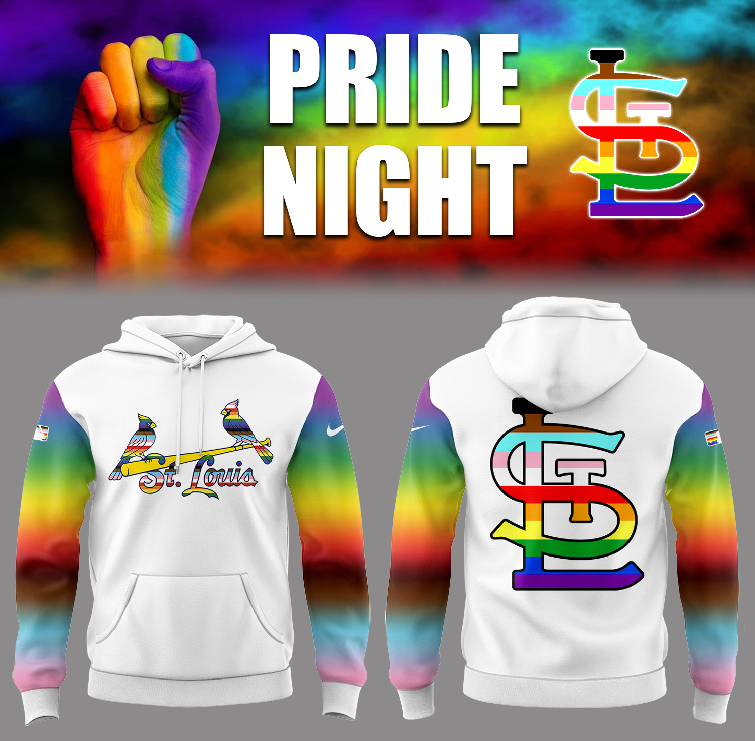St. Louis Cardinals x Pride Night Hoodie Gift For Baseball Players