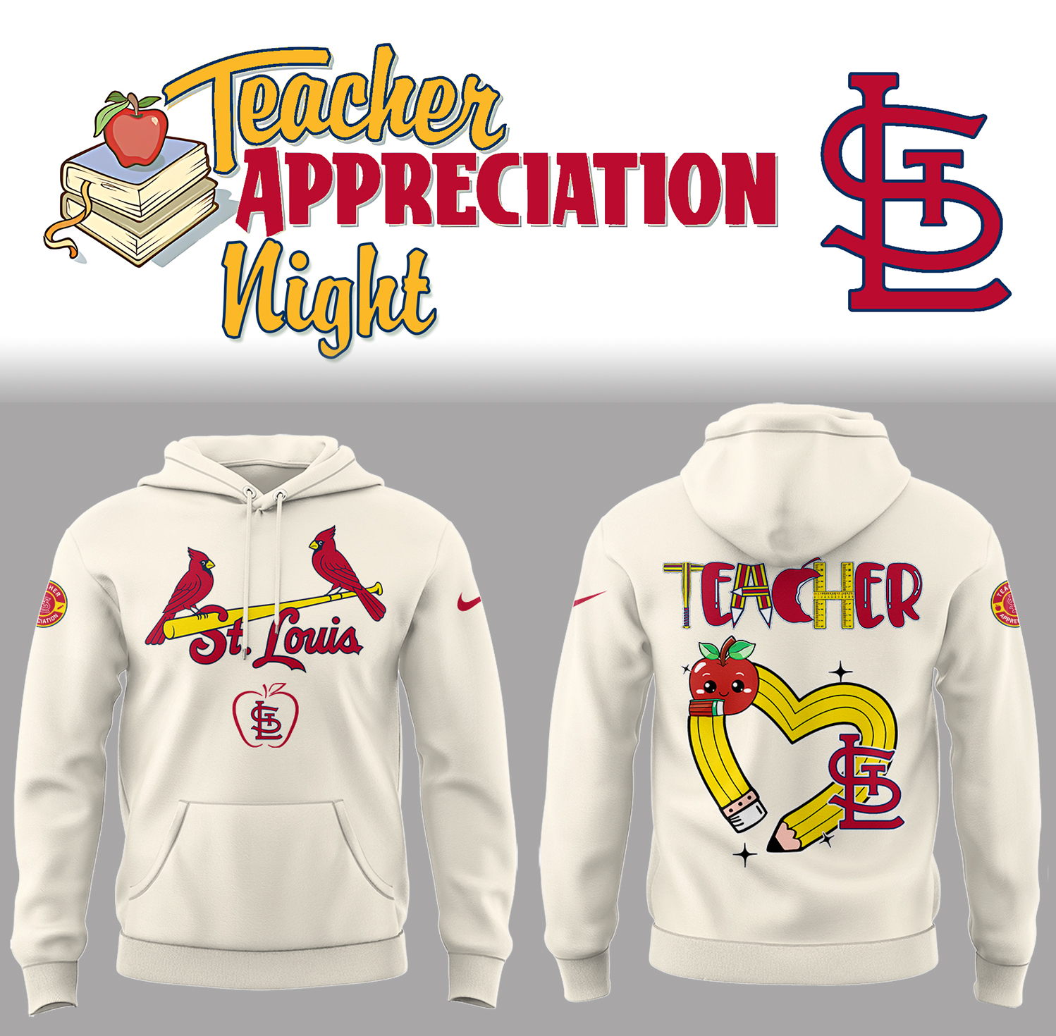 St. Louis Cardinals x Teacher Appreciation Night Hoodie Gift For Baseball Lover