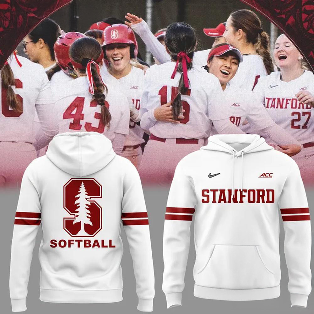 Stanford Cardinal Softball Special Edition 2025 White Hoodie Gift Ideas For Softball Lovers