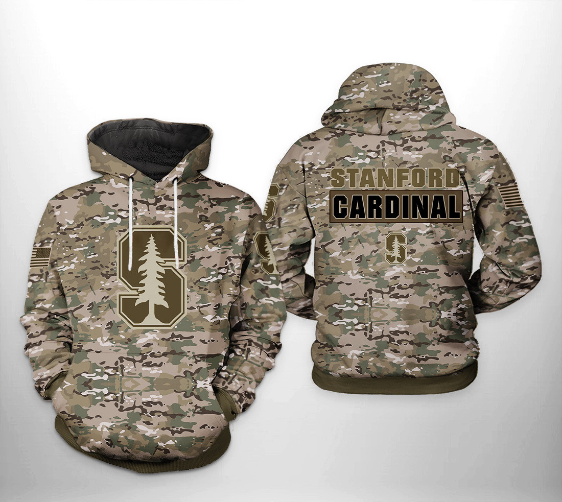Stanford Cardinals NCAA Camo Veteran Hoodie  Zip Hoodie