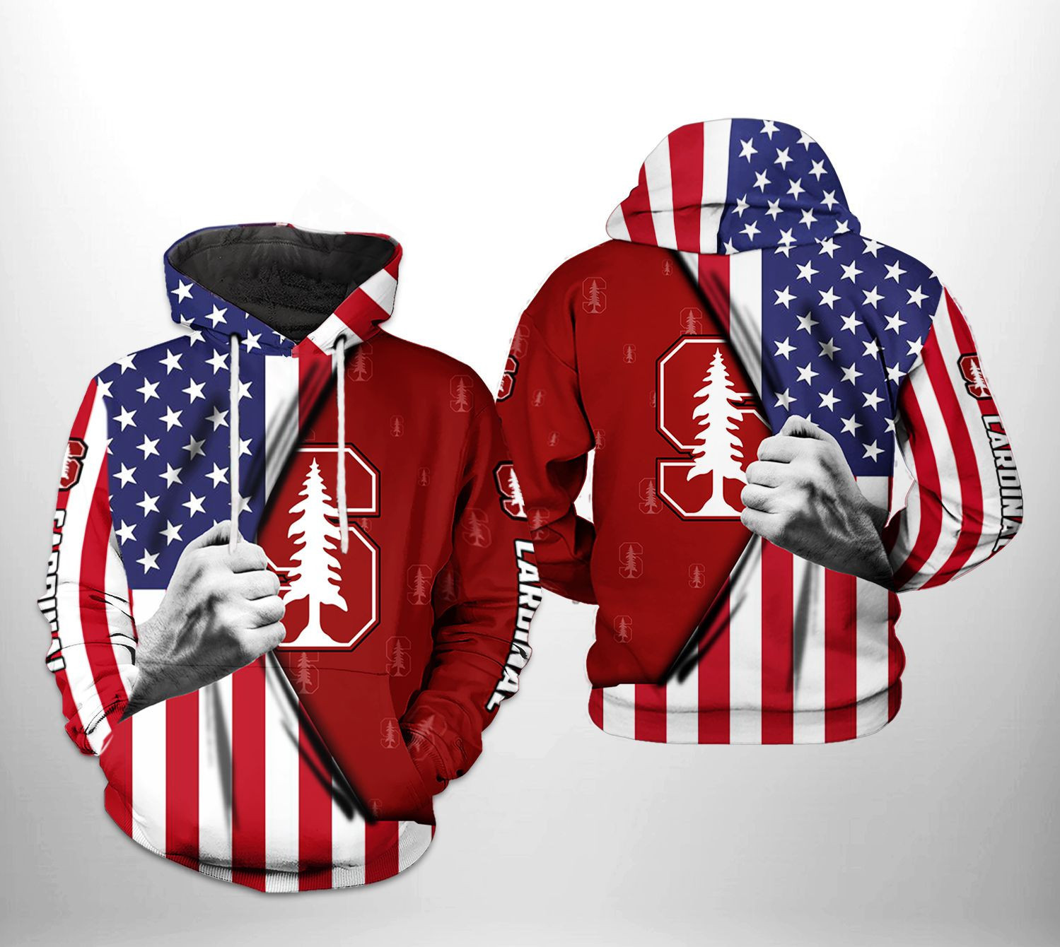 Stanford Cardinals NCAA US Flag Hoodie  Zip Hoodie