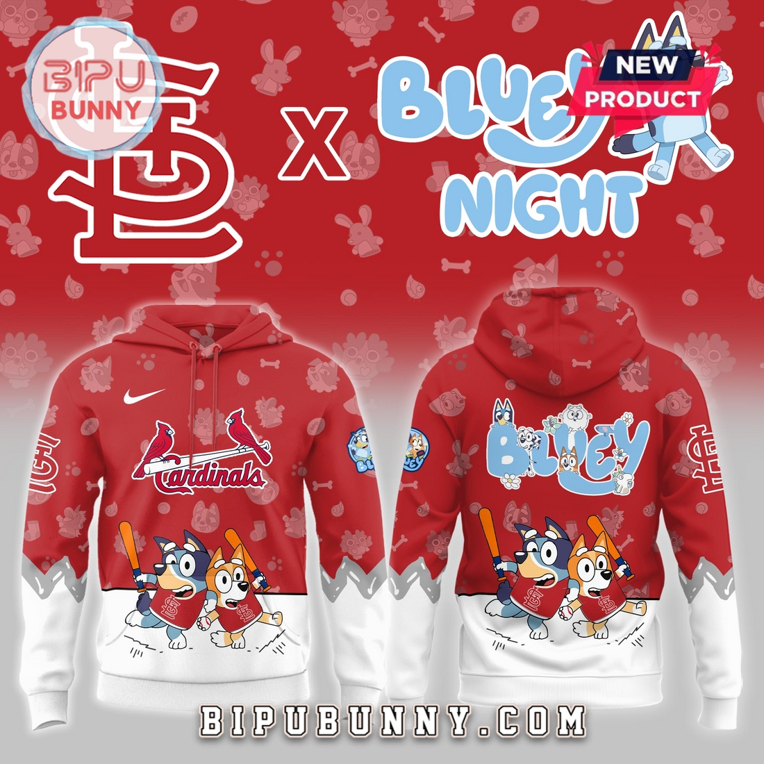 StLouis Cardinals 2025 Bluey Night Hoodie