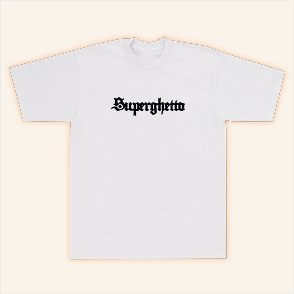 Store Superghetto Word Mark T-Shirt Buddy Merch White Birthday Gift Ideas For Husband