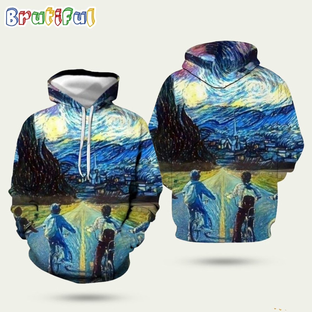 Stranger Things Vincent Van Gogh Art The Starry Night Hoodie Shirt