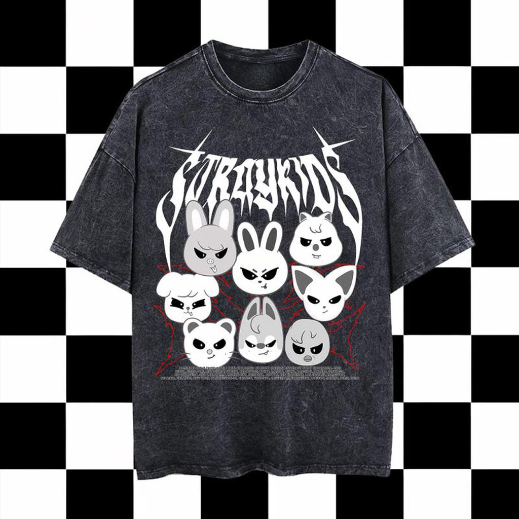 Stray Kids Domiate Mineral Washed T-Shirt Stray Kids DomiAte in US Shirt Stray Kids Domiate