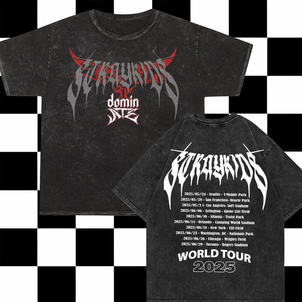Stray Kids Domiate World Tour 2025 Mineral Washed Shirt Stray Kids Domiate Shirt