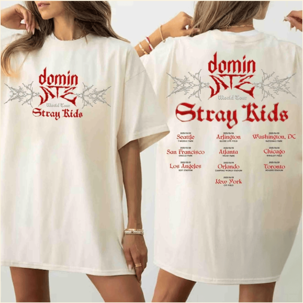 Stray Kids Dominate World Tour 2025 T-Shirt Live Nation Stray Kids Merch Stray Kids Tour Merch