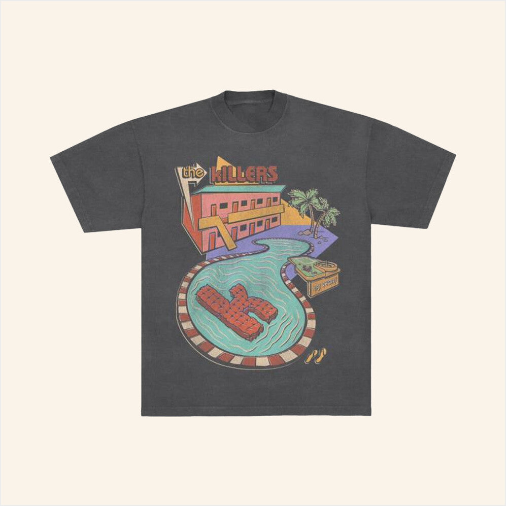 Summer Pool Black T-Shirt The Killers Music Merch Music Fans Birthday Gifts For Friends