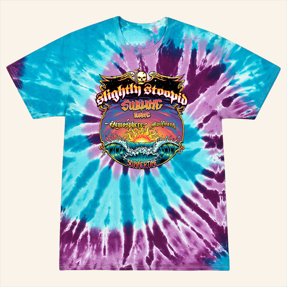 Summertime Collab Tie Dye T-Shirt Slightly Stoopid Merch Best Friend Birthday Gifts BFF Gifts
