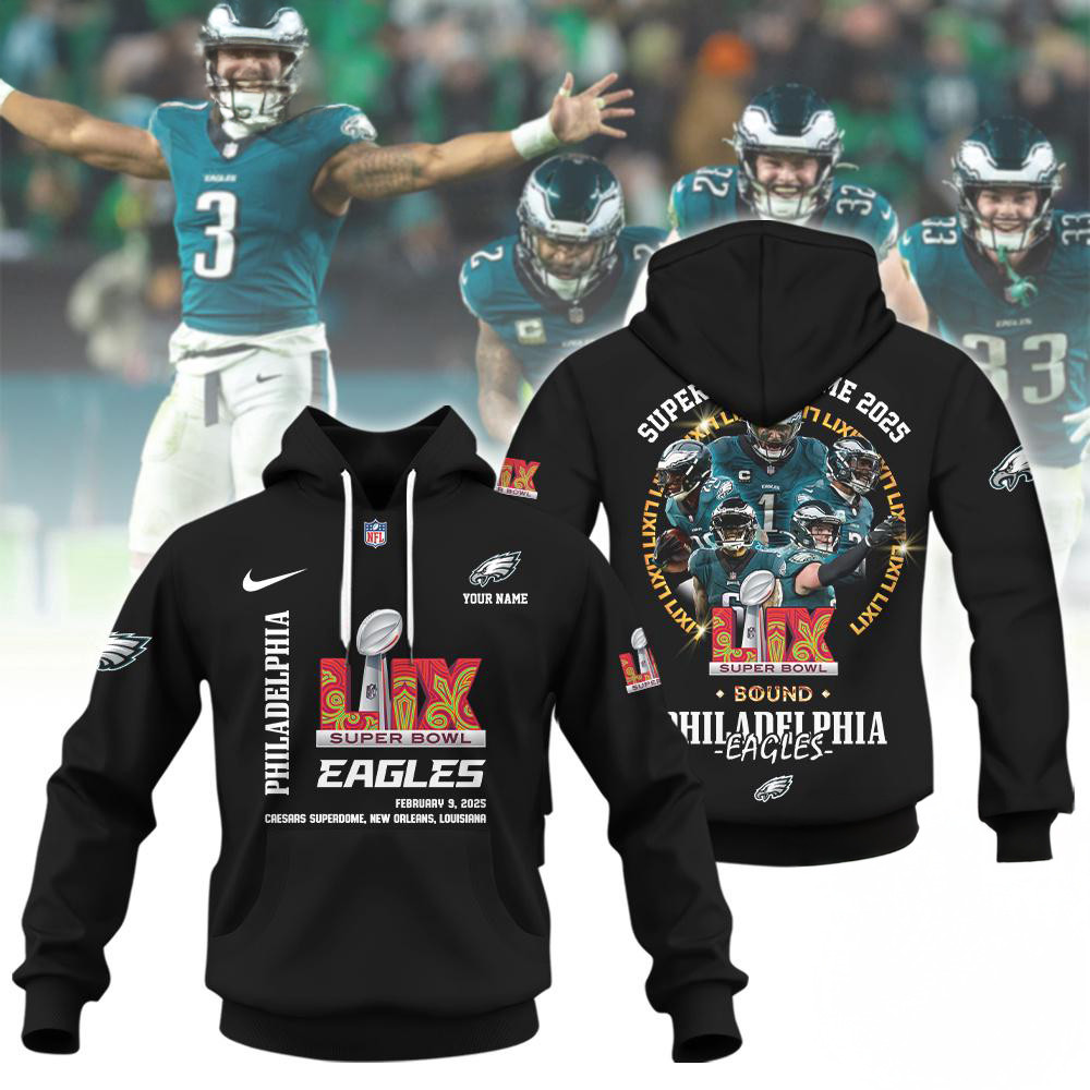 Super Bowl LIX 2025 Philadelphia Eagles Team Hoodie Gifts For Football Lovers