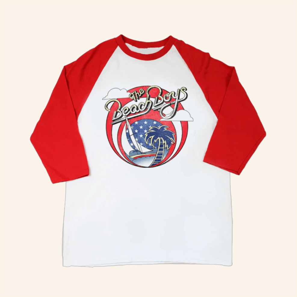 Surfin USA Flag Raglan T-Shirt The Beach Boys Merch Birthday Gifts For Dudes Gifts For Besties