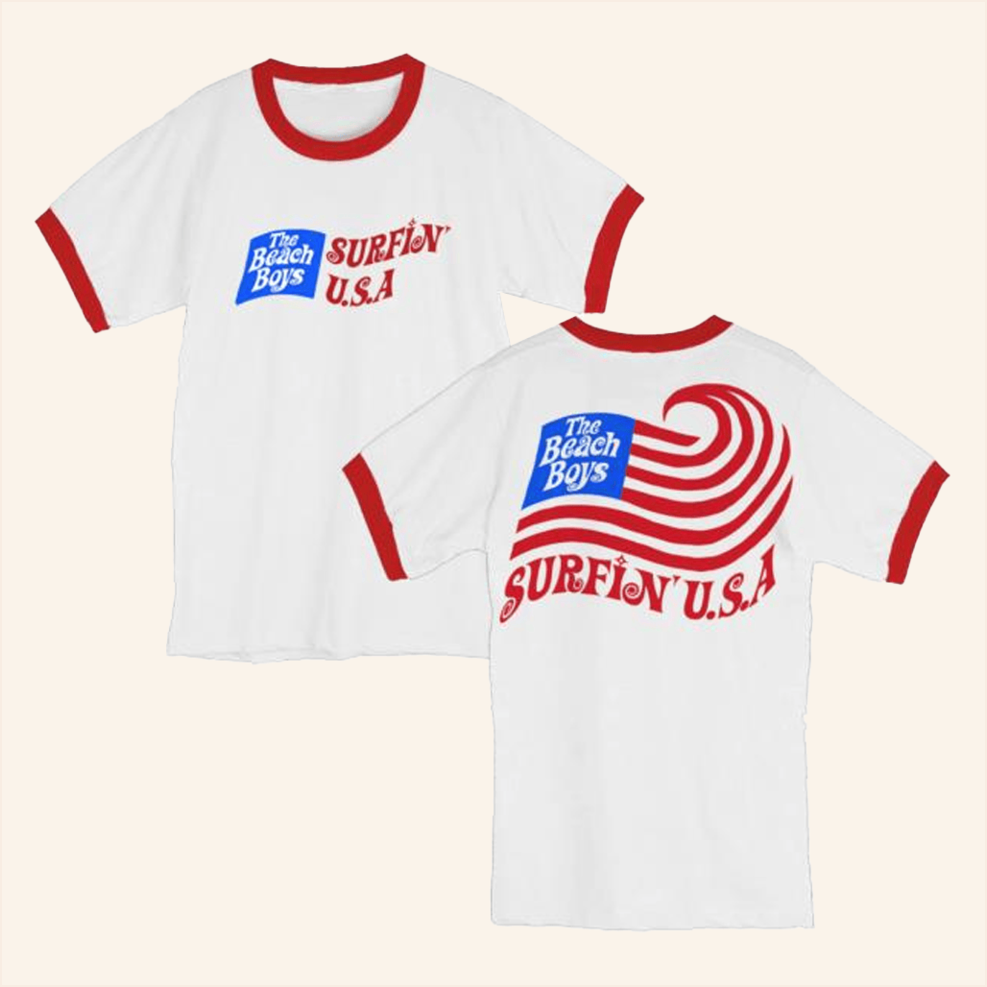 Surfin USA Ringer T-Shirt The Beach Boys Merch Birthday Gifts For Fans BFF Gifts