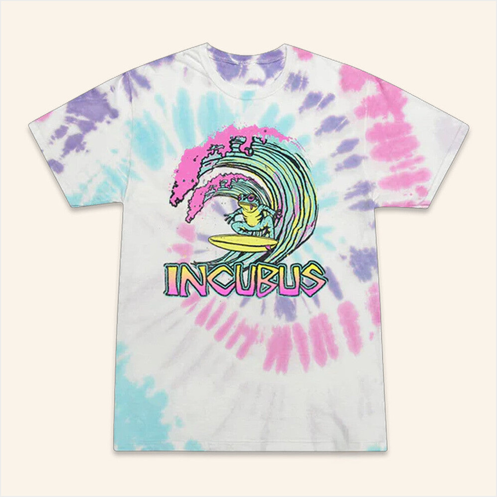 Surfing Frog Tie-Dye T-Shirt Incubushq Merch Birthday Gifts For Wife Gifts For Besties