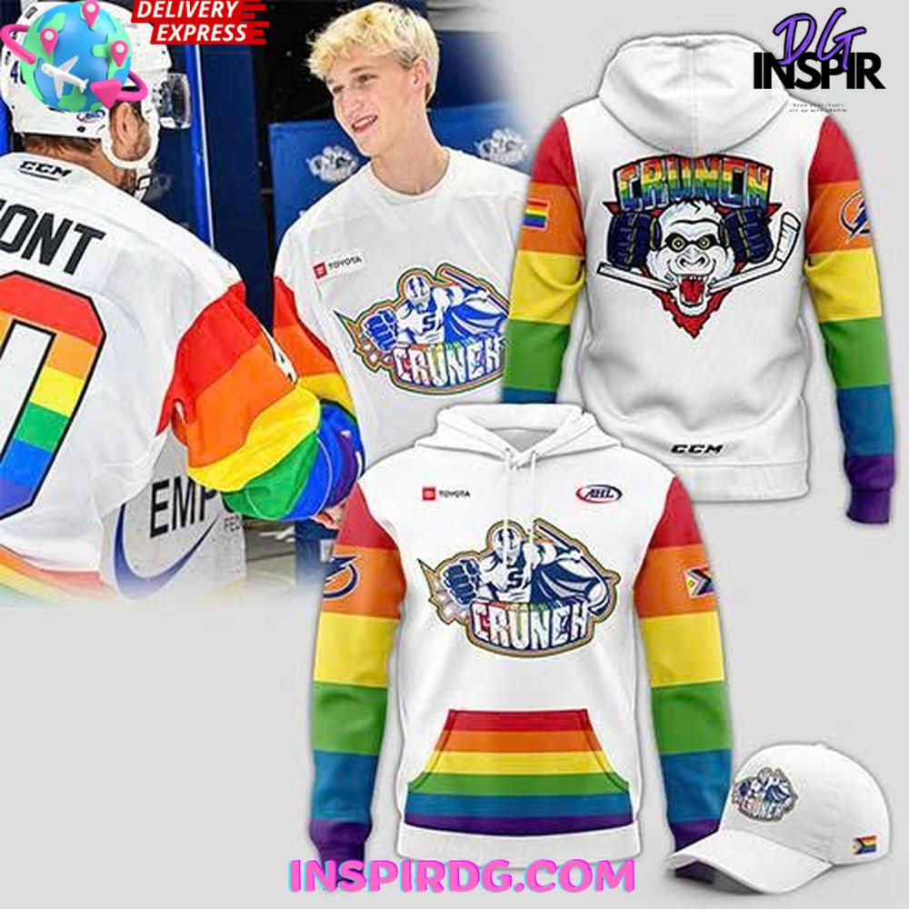 Syracuse Crunch Pride Month 2025 White Hoodie