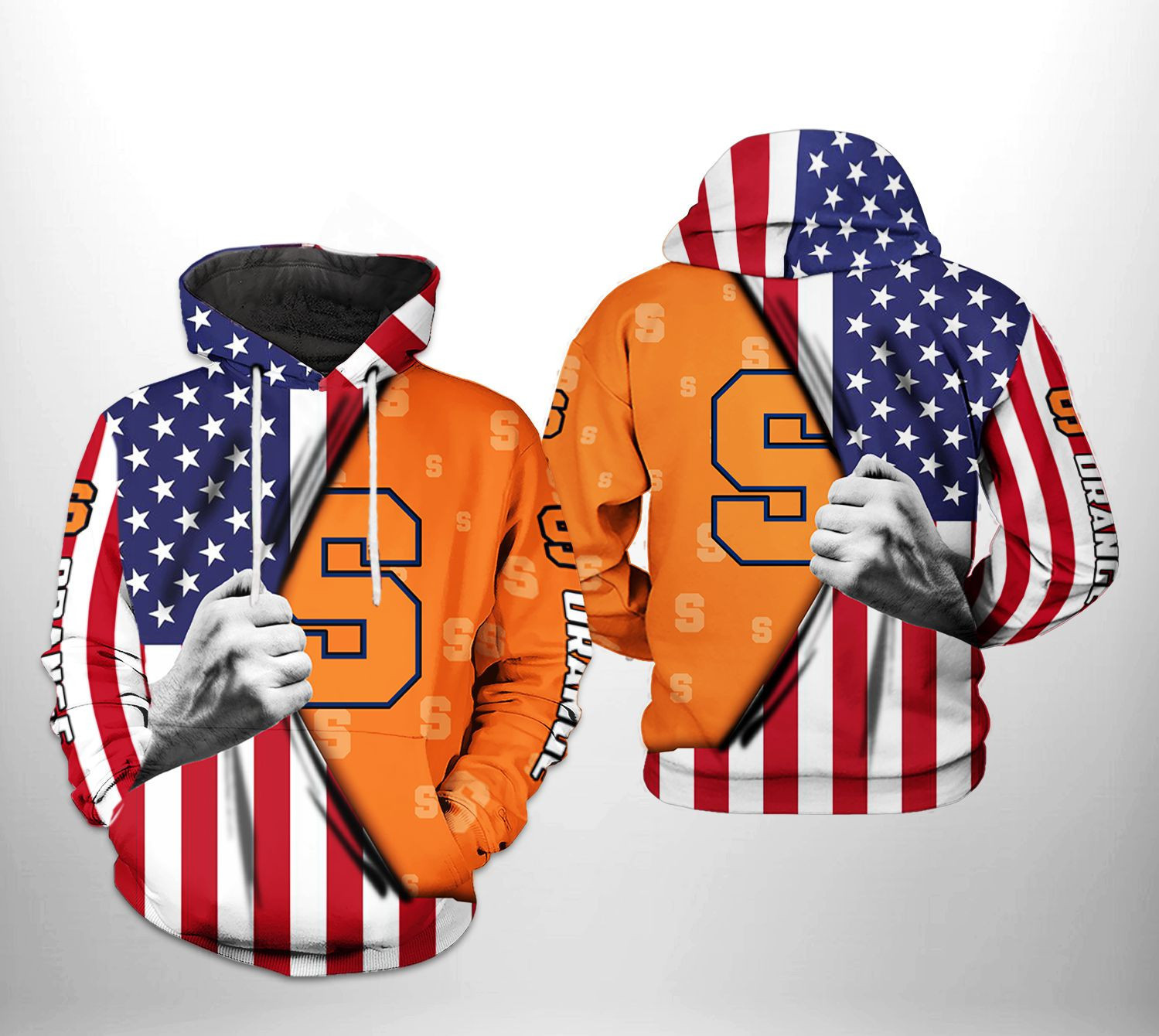 Syracuse Orange NCAA US Flag Hoodie  Zip Hoodie