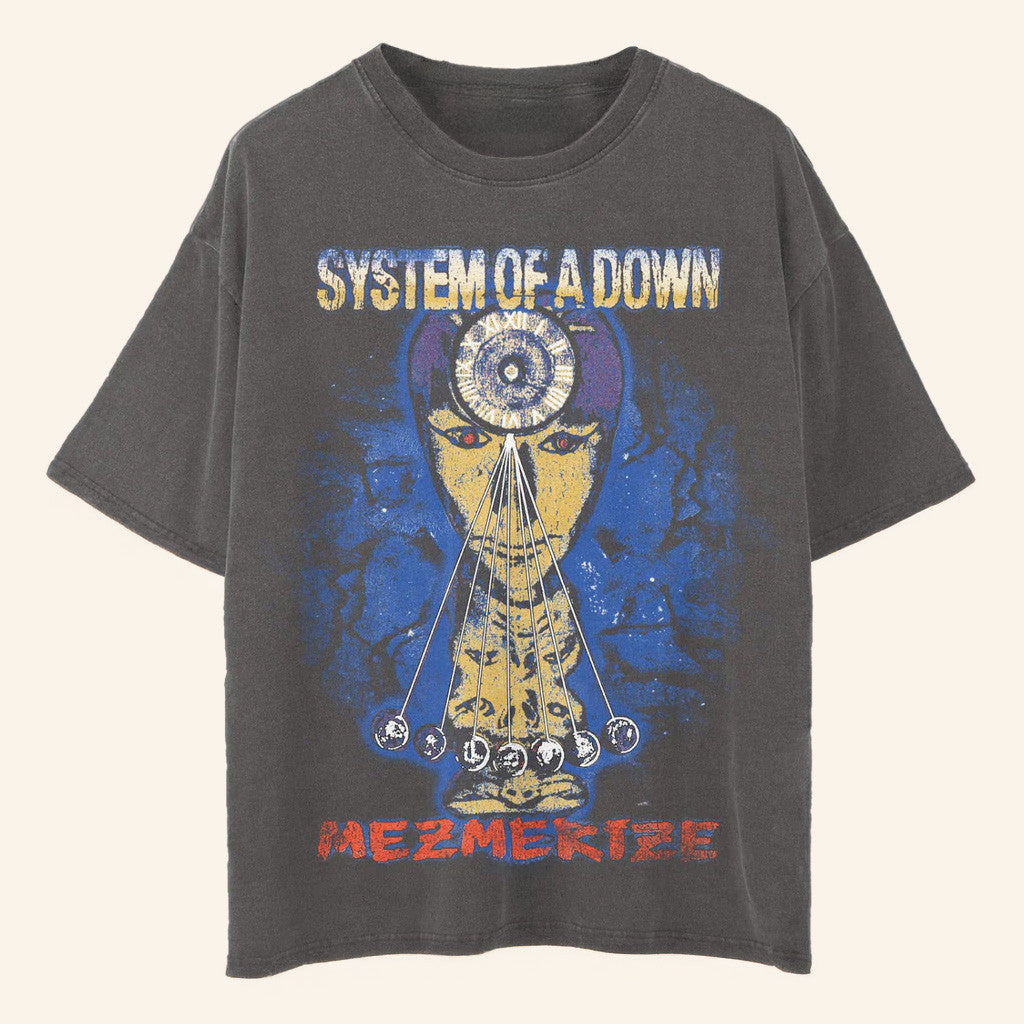 System Of A Down Merch Tour 2025 Mezmerize Faded Cover T-Shirt Gifts For Fans