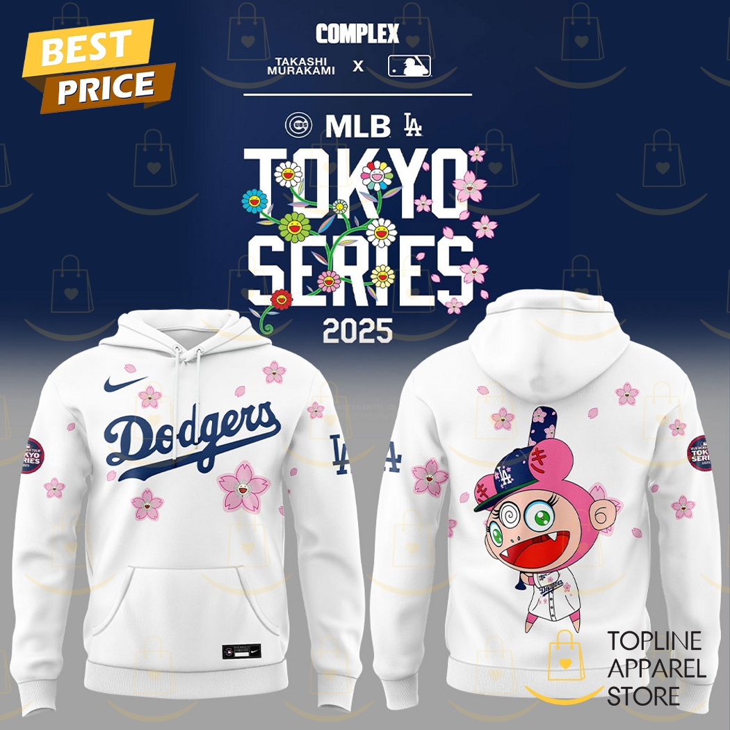 Takashi Murakami x MLB World Tour Tokyo Series 2025 Los Angeles Dodgers Hoodie - White