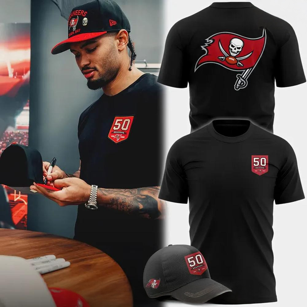Tampa Bay Buccaneers Celebrate The Legacy Of 50 Seasons 2025 Shirt Tampa Bay Buccaneers Merch