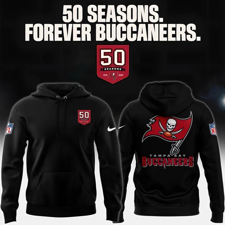 Tampa Bay Buccaneers Celebrate The Legacy Of 50 Seasons Hoodie 2025 Best Gifts For Football Fans