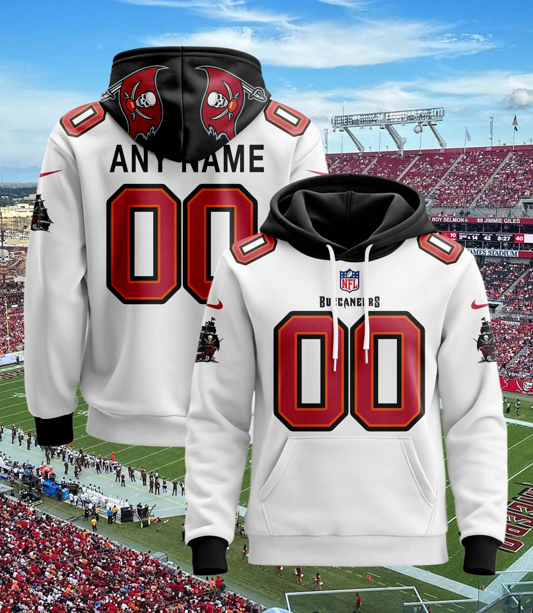 Tampa Bay Buccaneers Personalized Name And Number NFL 3D Hoodie Version 41