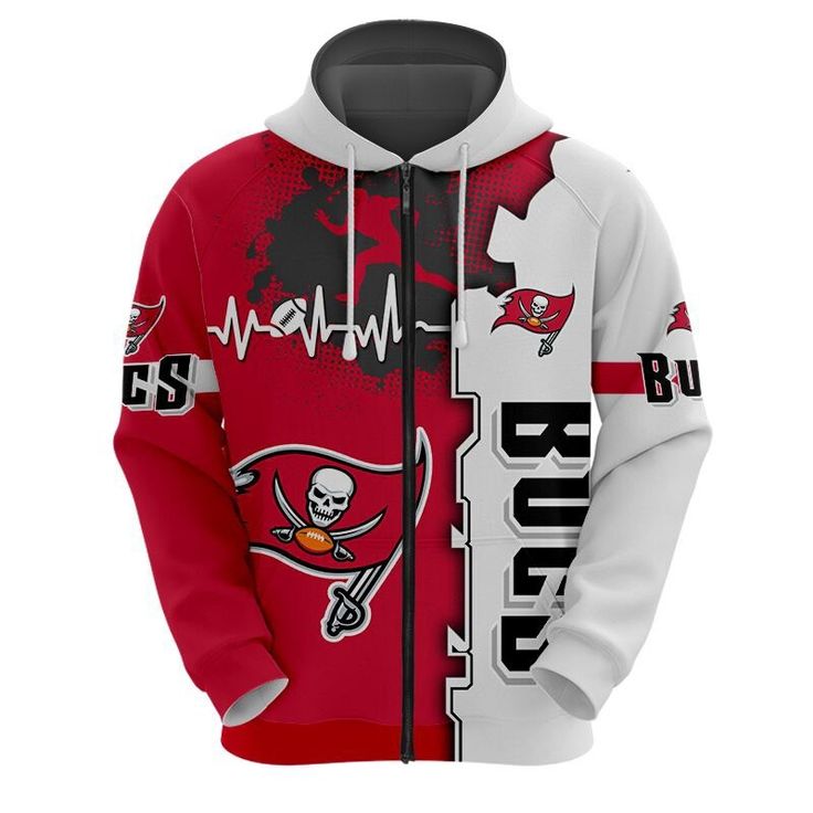 Tampa Bay Buccaneers Red White V3 NFL Football Team Hoodie