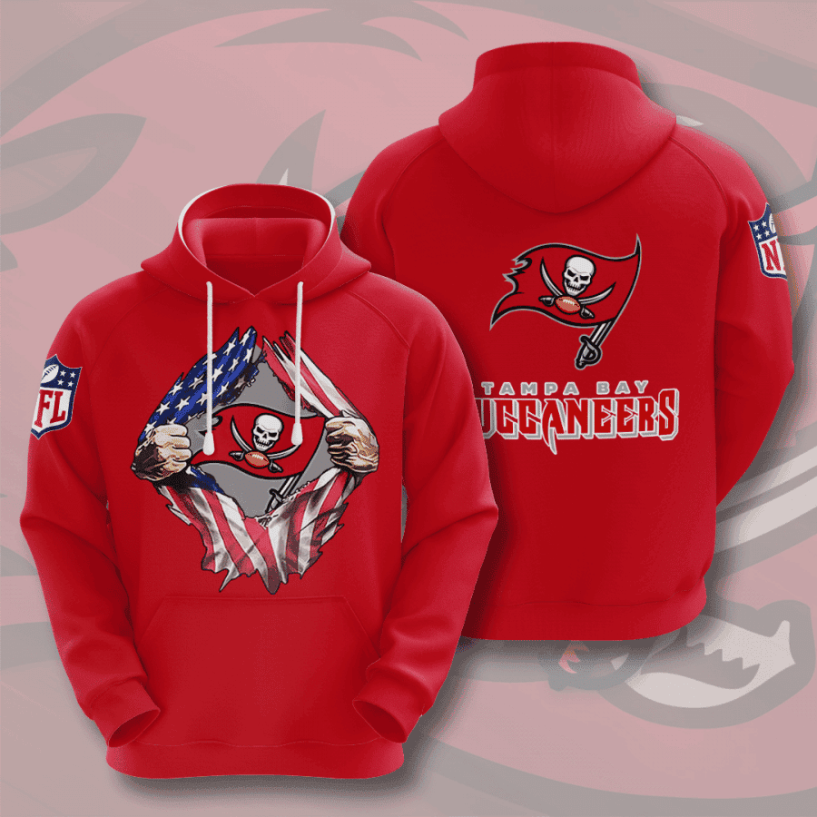 Tampa Bay Buccaneers Ripped US Flag Hoodie  Zip Hoodie Version 344