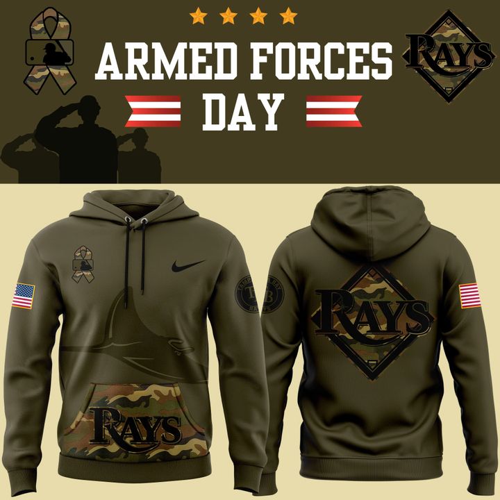 Tampa Bay Rays Armed Forces Day Hoodie Tampa Bay Rays Merch Best Baseball FatherÃ¢â‚¬â„¢s Day Gifts