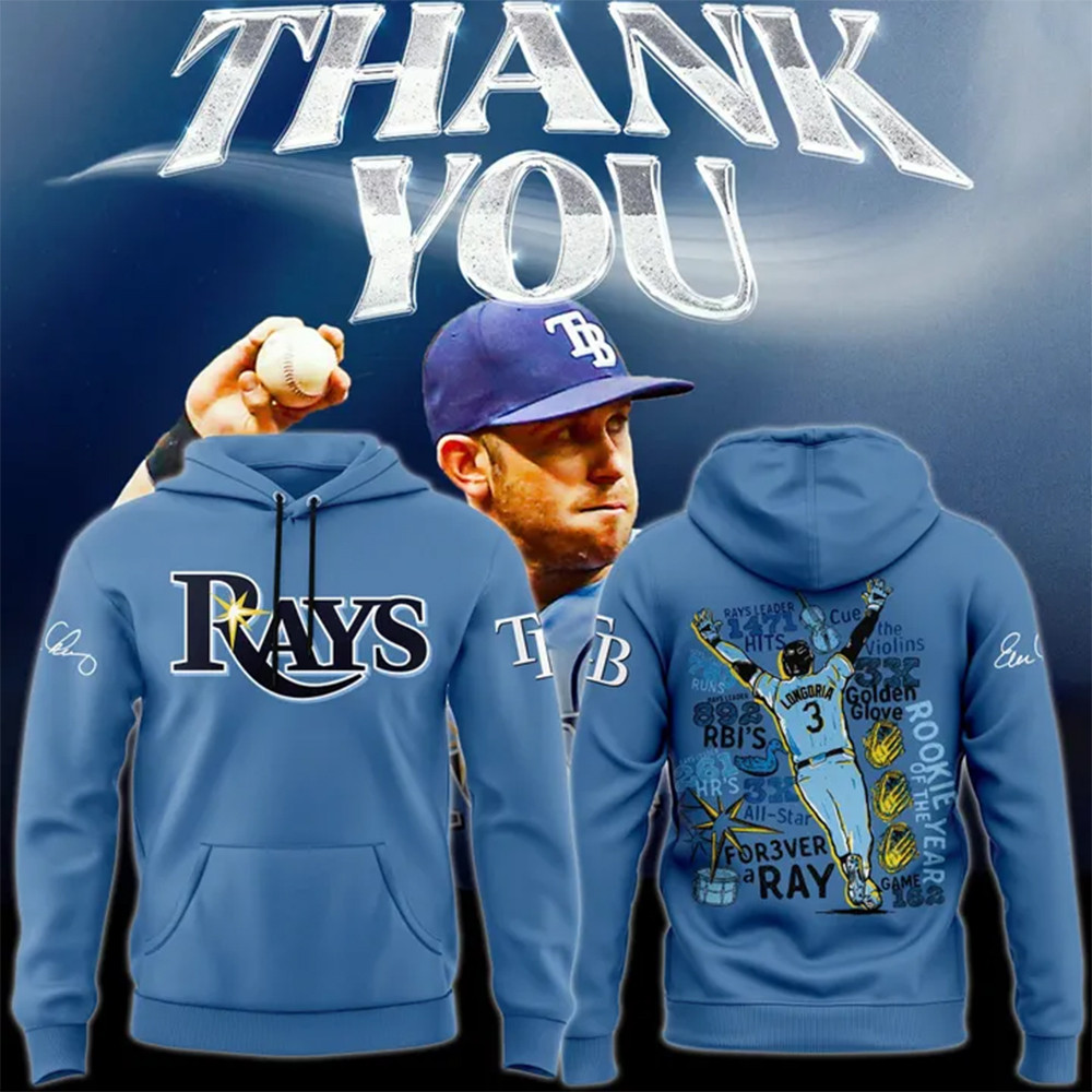 Tampa Bay Rays Evan Longoria Thank You For The Memories Signatures Hoodie Gifts For Husband