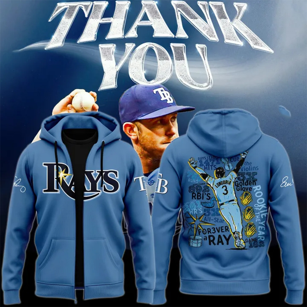 Tampa Bay Rays Evan Longoria Thank You For The Memories Signatures Zip Hoodie Gifts For Husband