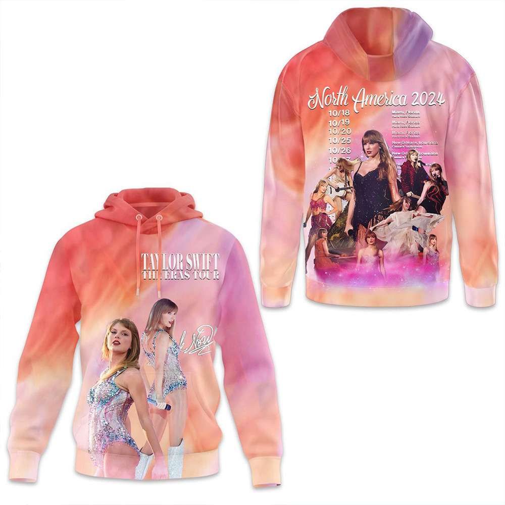 Taylor Swift The Eras Tour North America 2024 Hoodie Swifties Merch Gifts For Her