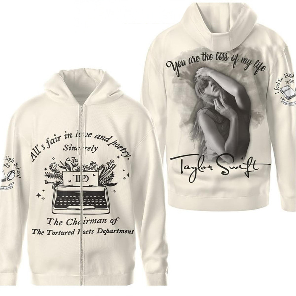 Taylor Swift You Are The Loss Of My Life The Tortured Poets Department Zip Hoodie TTPD Merch