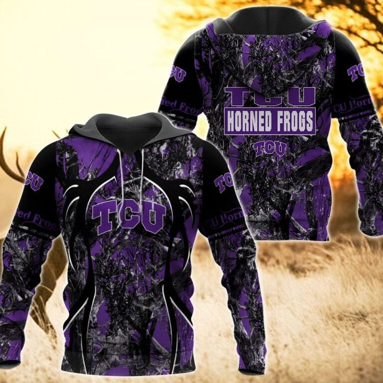 TCU Horned Frogs Camo Hunting 3D printed Sweatshirt Hoodie Zipped Hoodie