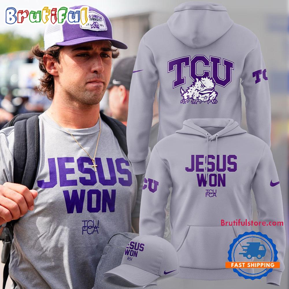 TCU Horned Frogs Football New Version 2024 Jesus Won Hoodie