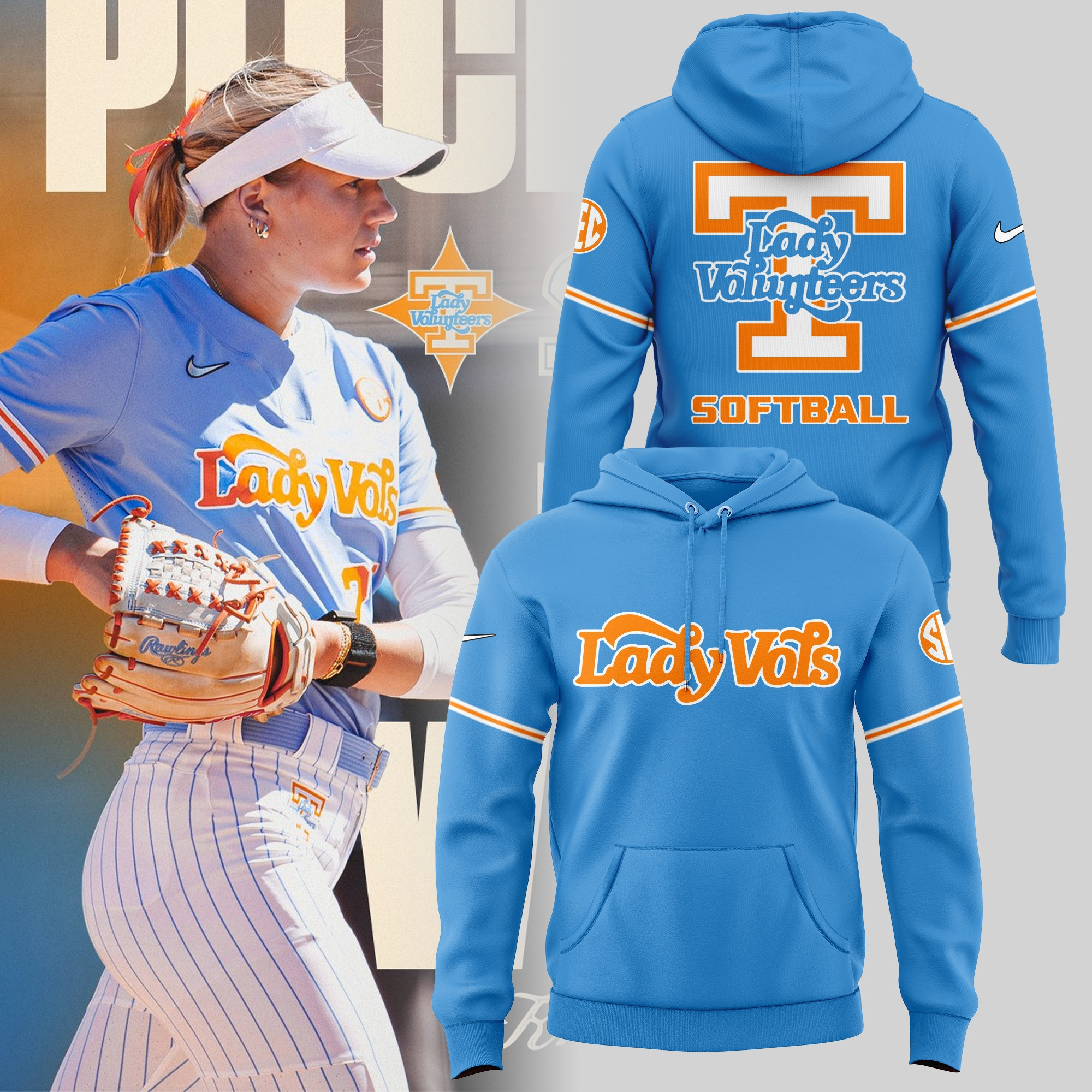 Tennessee Lady Volunteers Softball 2025 Hoodie Support Tennessee Vols Fan Merch Apparel