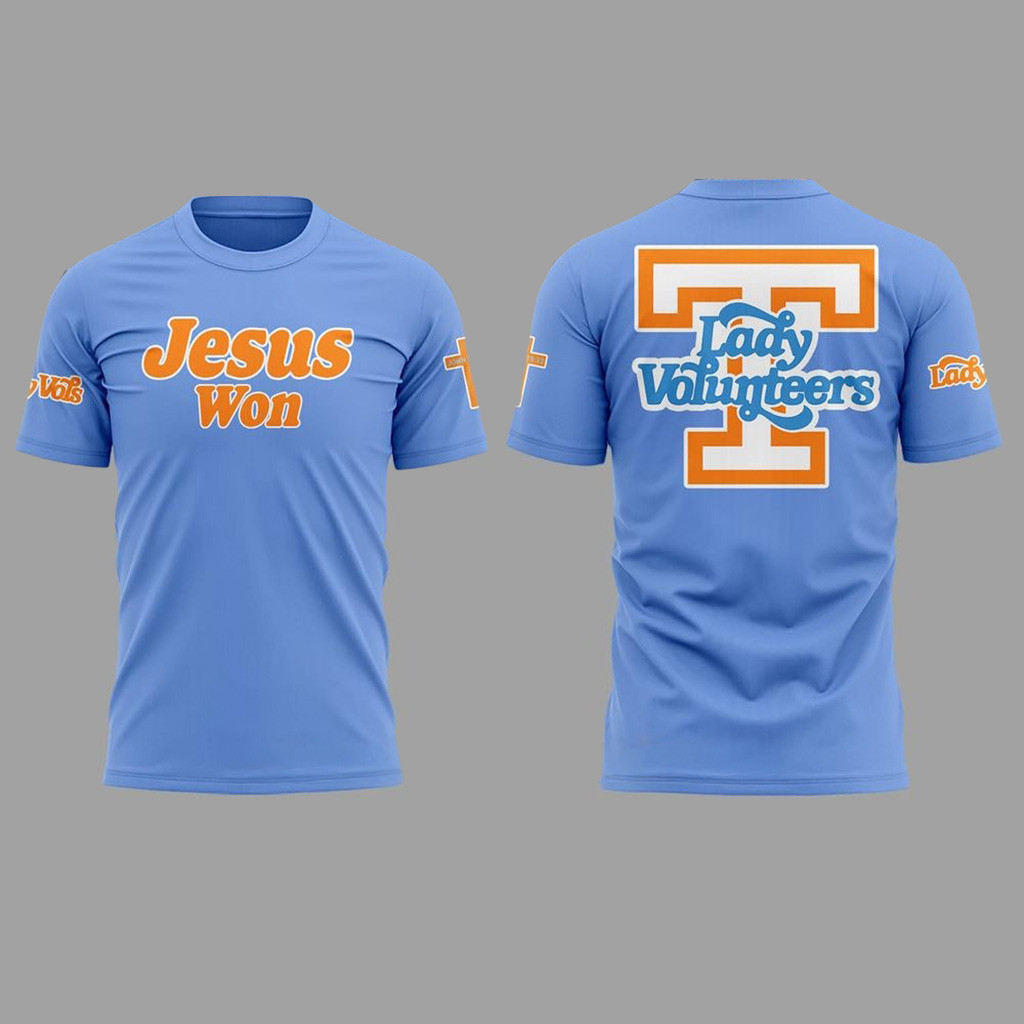 Tennessee Lady Volunteers Softball X Jesus Won 2025 Shirt Volunteers Merch Gifts For Fans