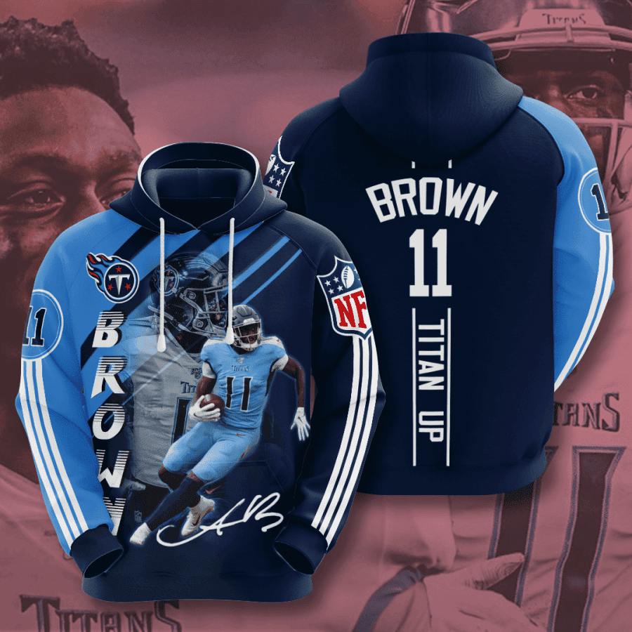 Tennessee Titans Brown 11 Hoodie  Zip Hoodie Version 85