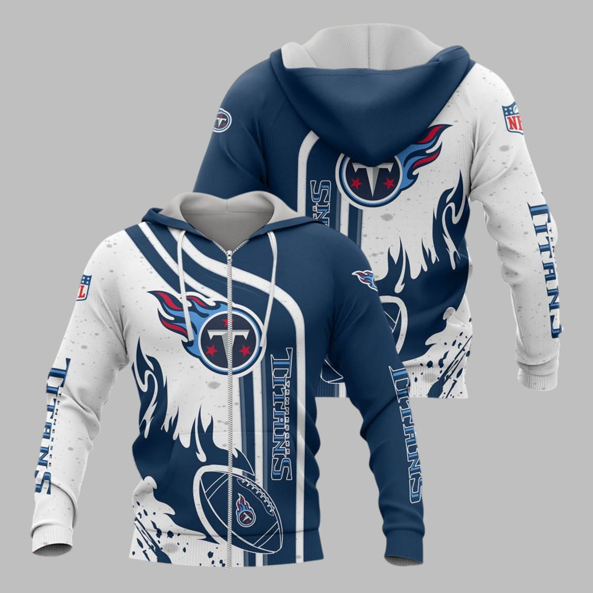Tennessee Titans Football Personalized 3D printed Sweatshirt Hoodie Zipped Hoodie