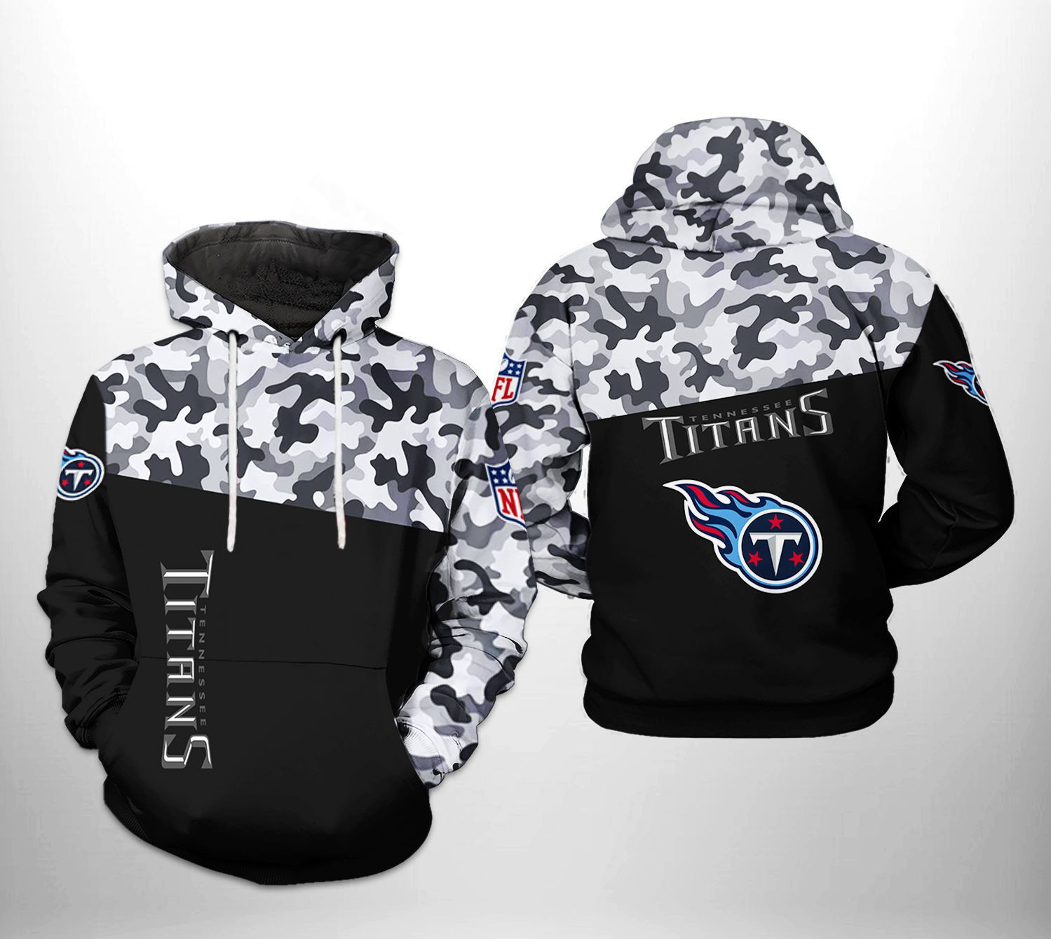 Tennessee Titans NFL Camo Veteran Team Hoodie Zip Hoodie
