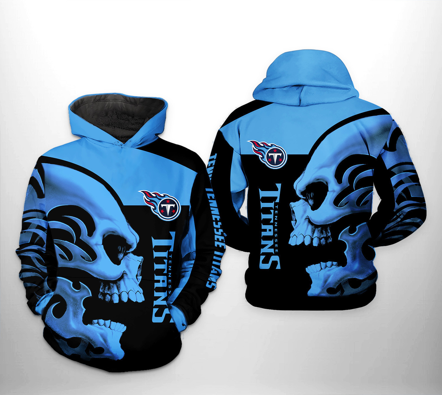 Tennessee Titans NFL Skull Hoodie Zip Hoodie