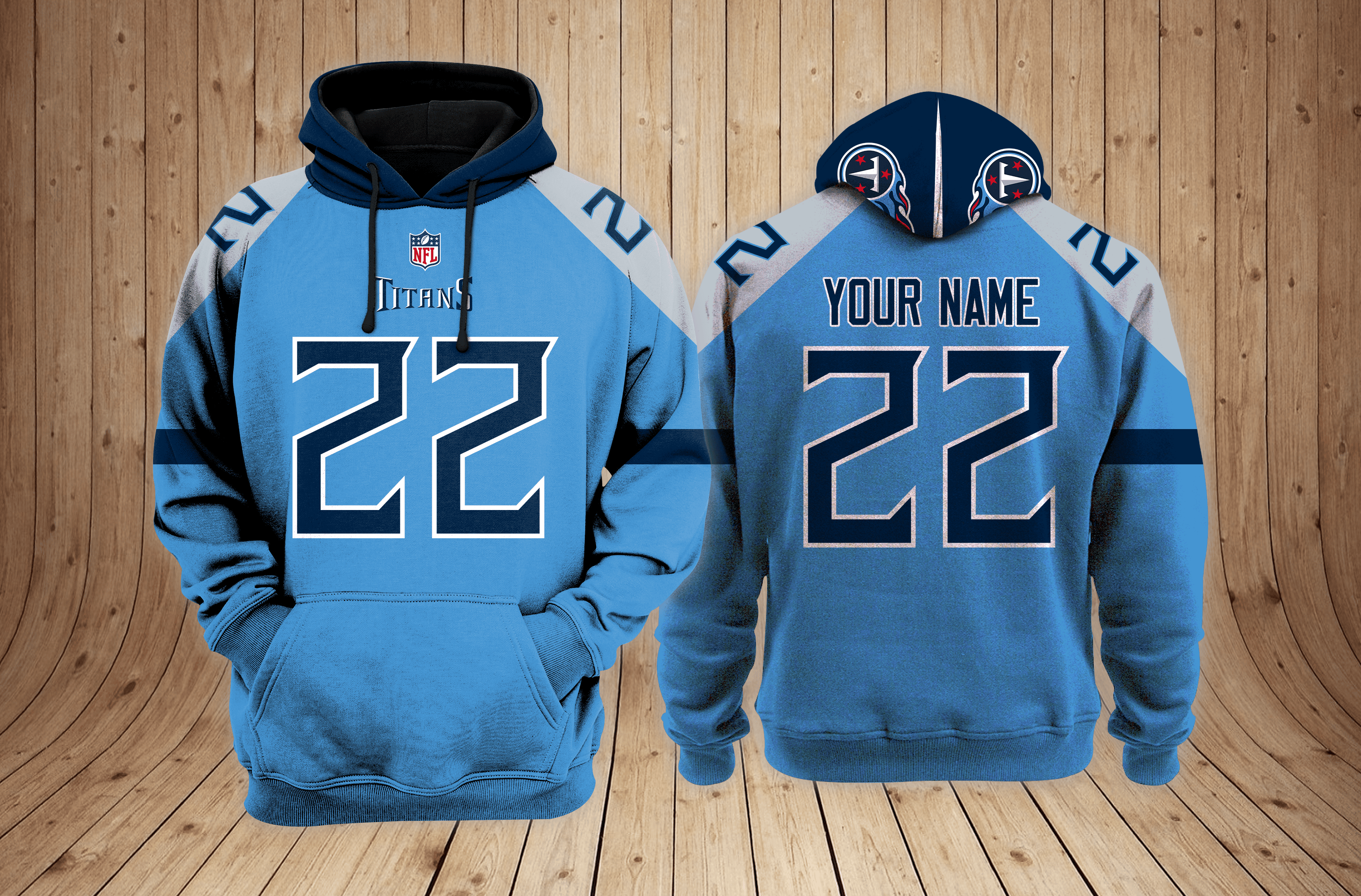 Tennessee Titans Personalized Name And Number NFL 3D Hoodie Version 61