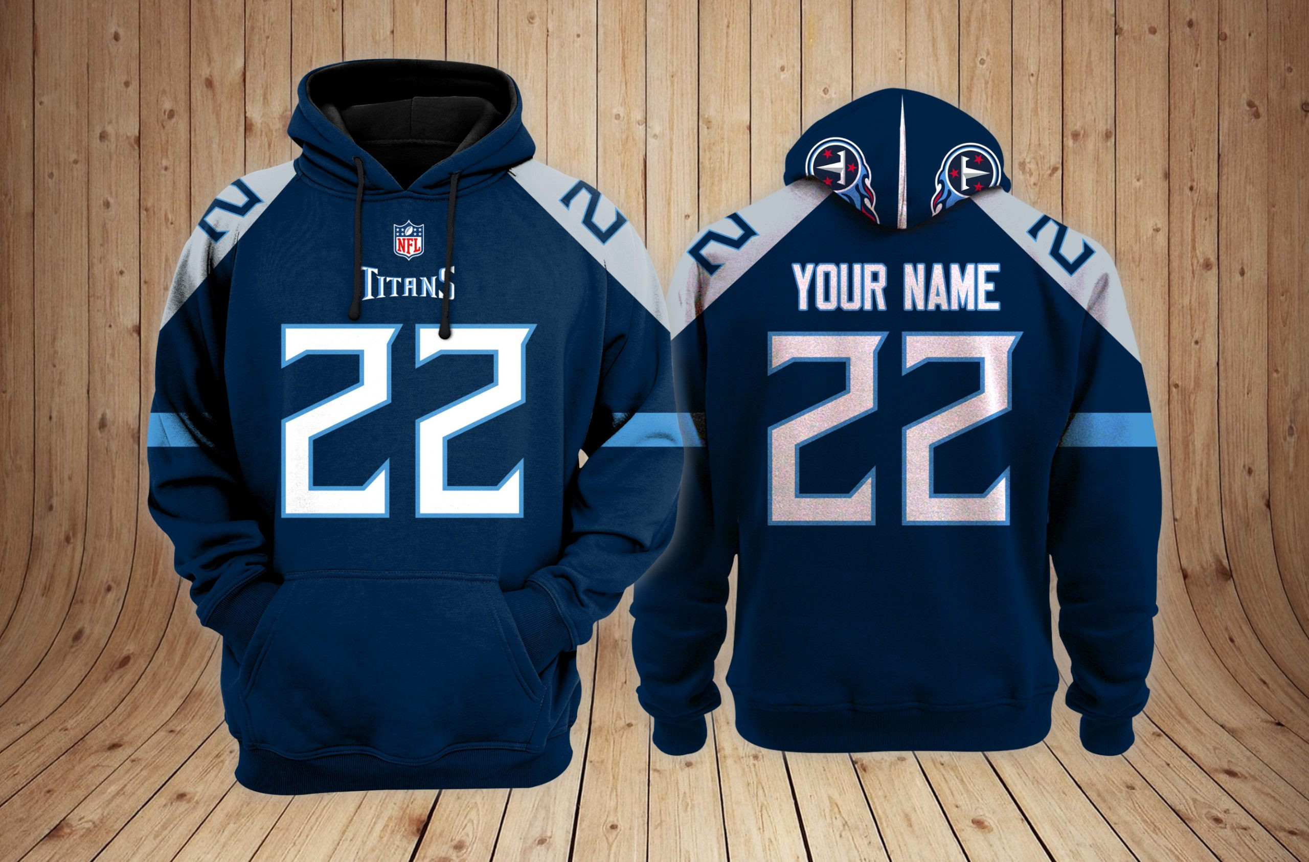 Tennessee Titans Personalized Name And Number NFL 3D Hoodie Version 62