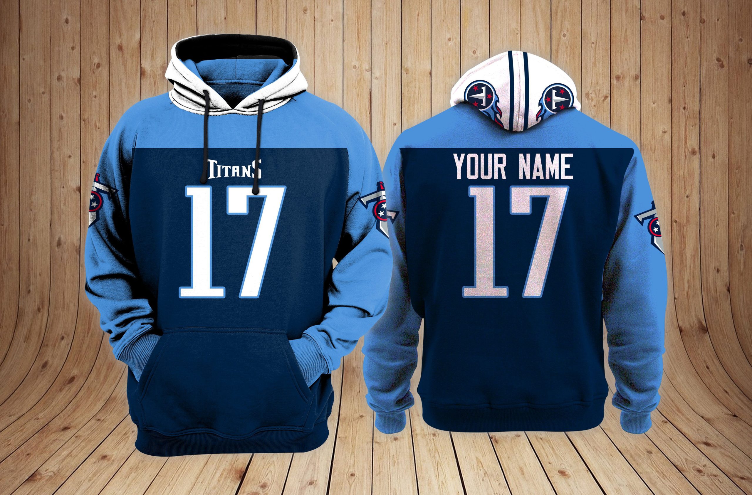 Tennessee Titans Personalized Name And Number NFL 3D Hoodie Version 63