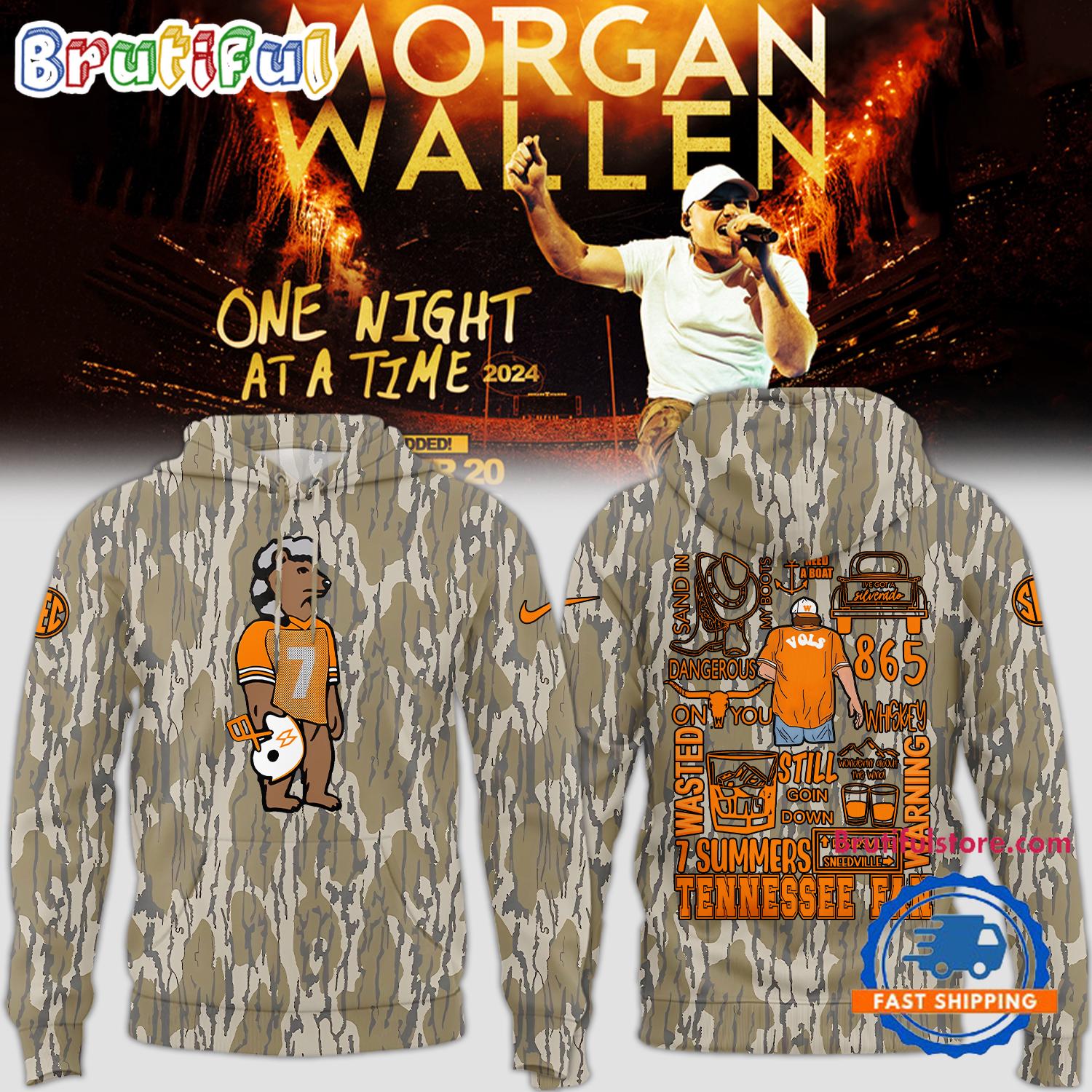 Tennessee Volunteers Football x Morgan Wallen Camo Hoodie Shirt