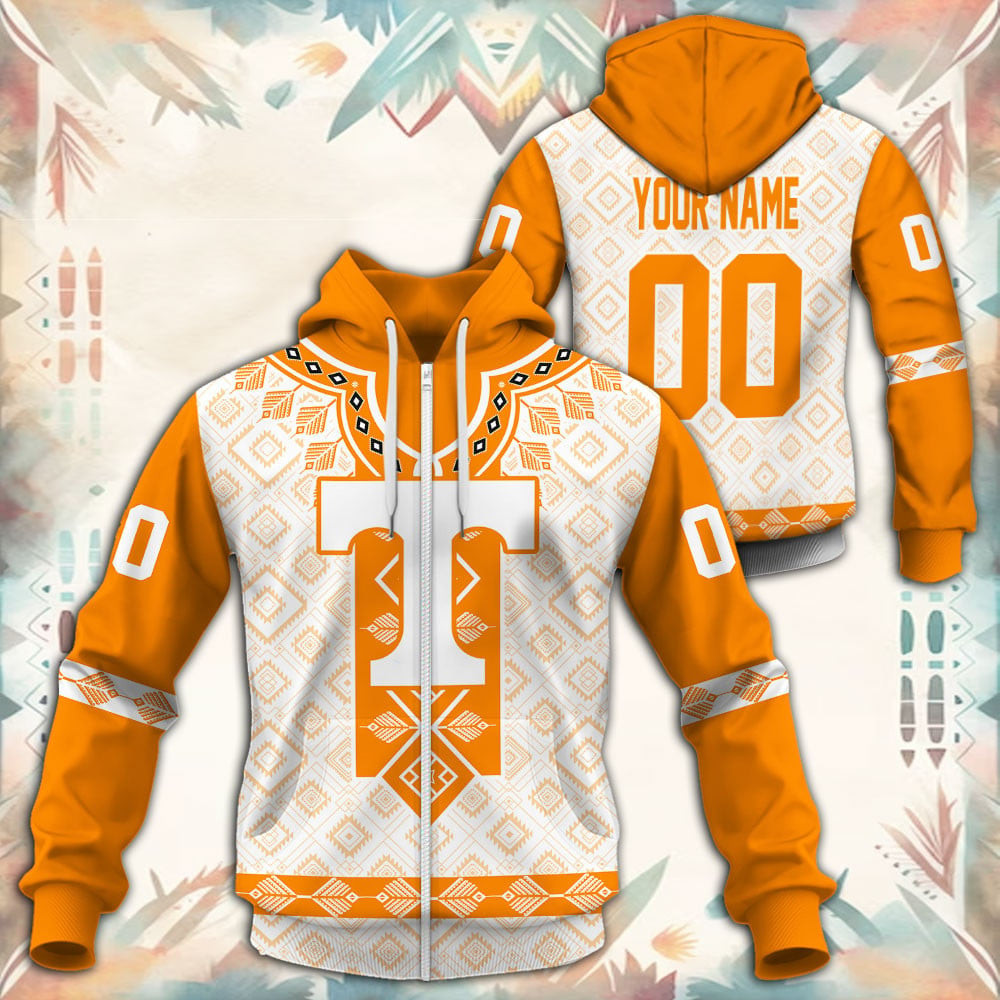 Tennessee Volunteers Native Tribal Custom Name And Number 3D printed Sweatshirt Hoodie Zipped Hoodie