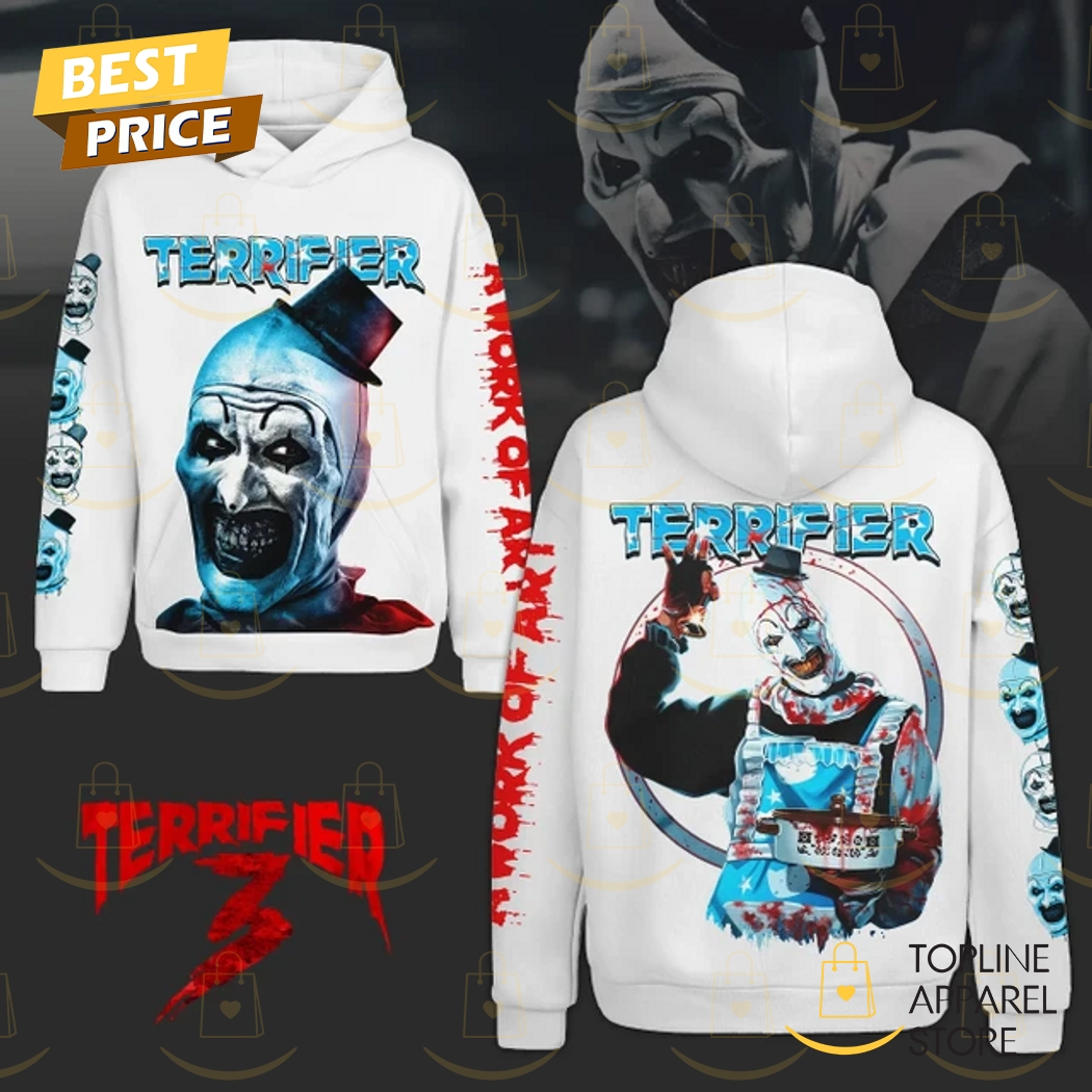 Terrifier 3 A Work Of Art Hoodie - White
