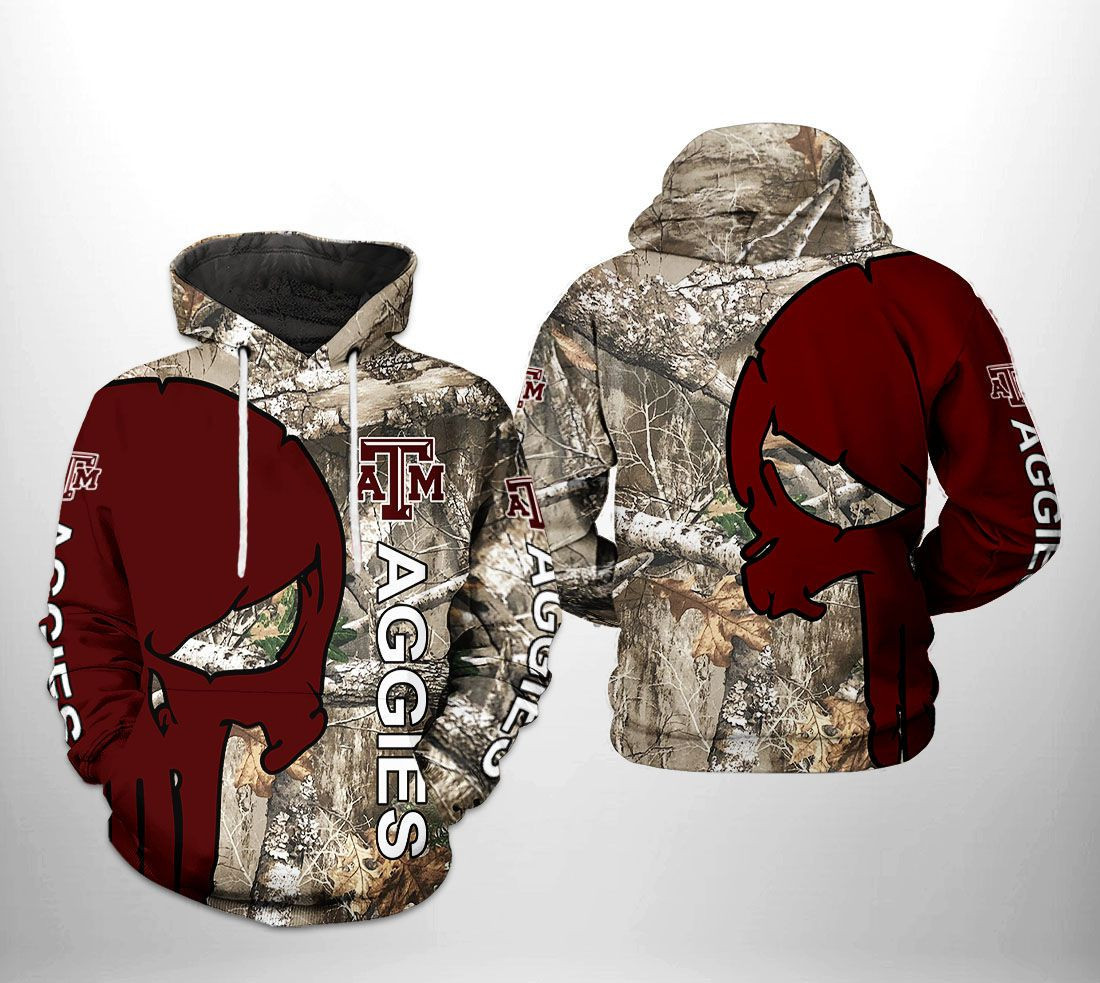 Texas AM Aggies NCAA Camo Veteran Hunting Hoodie  Zip Hoodie