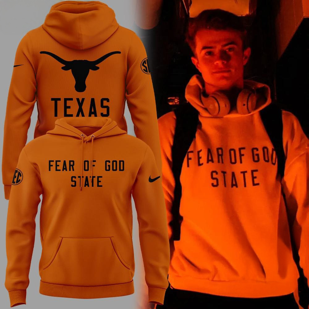 Texas Longhorns Fear Of God State Orange  Edition Hoodie Presents For Football Fans
