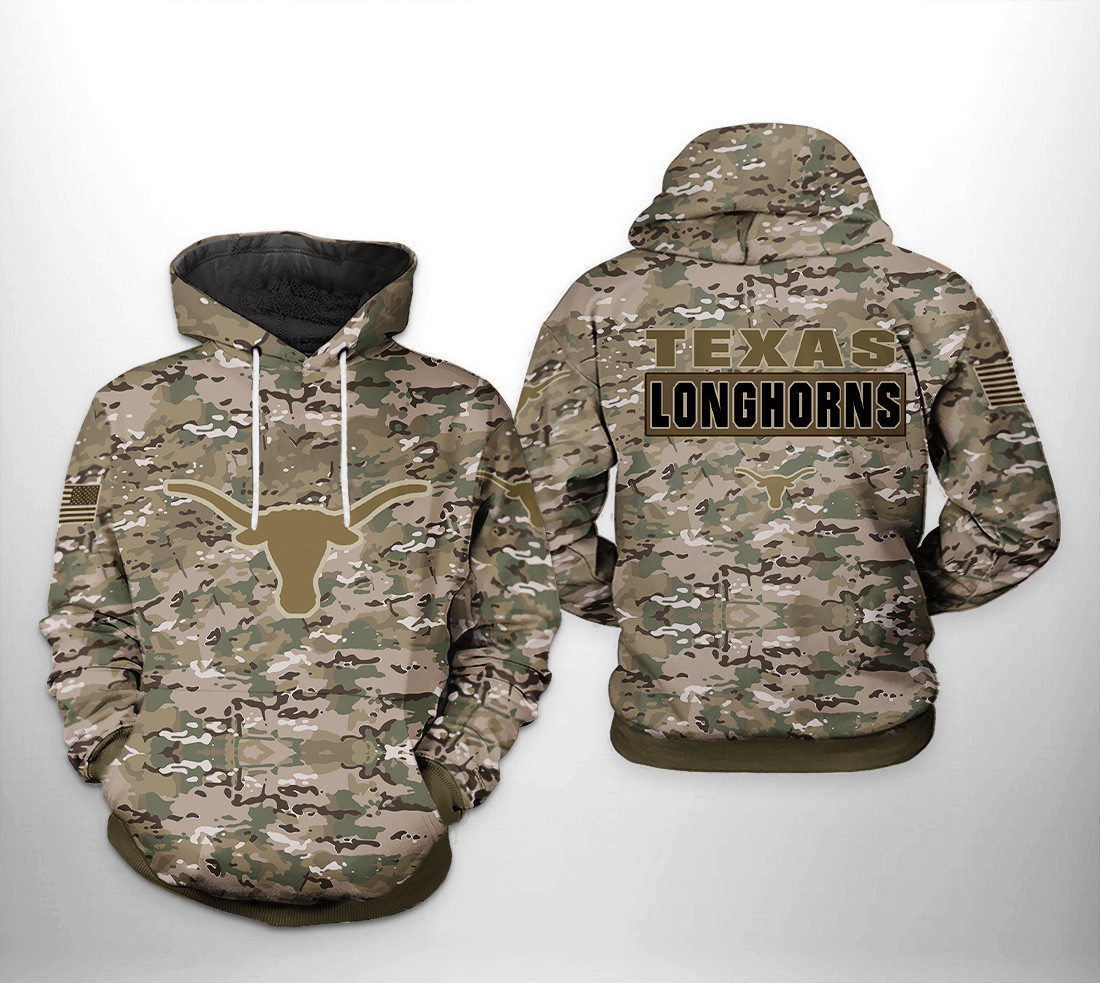 Texas Longhorns NCAA Camo Veteran Hoodie  Zip Hoodie