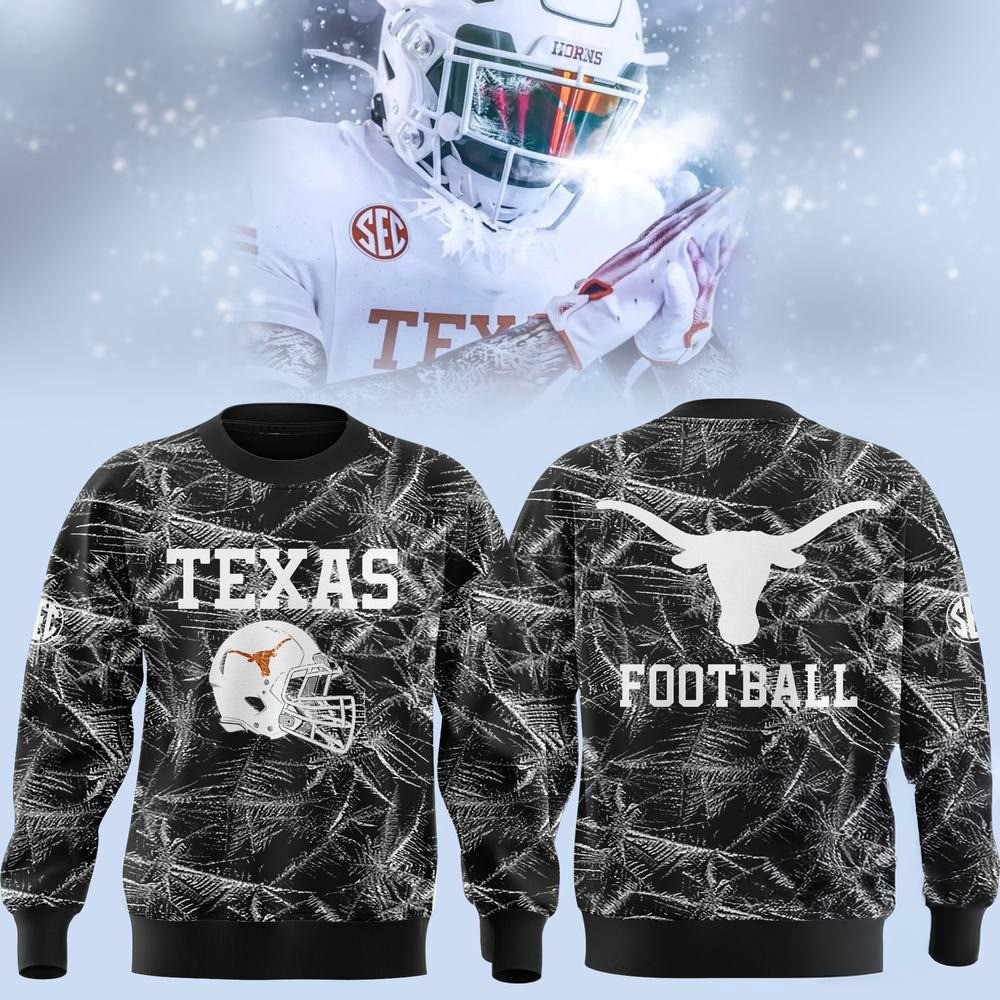 Texas Longhorns The Icy  Edition Black Sweatshirt Presents For Football Lovers