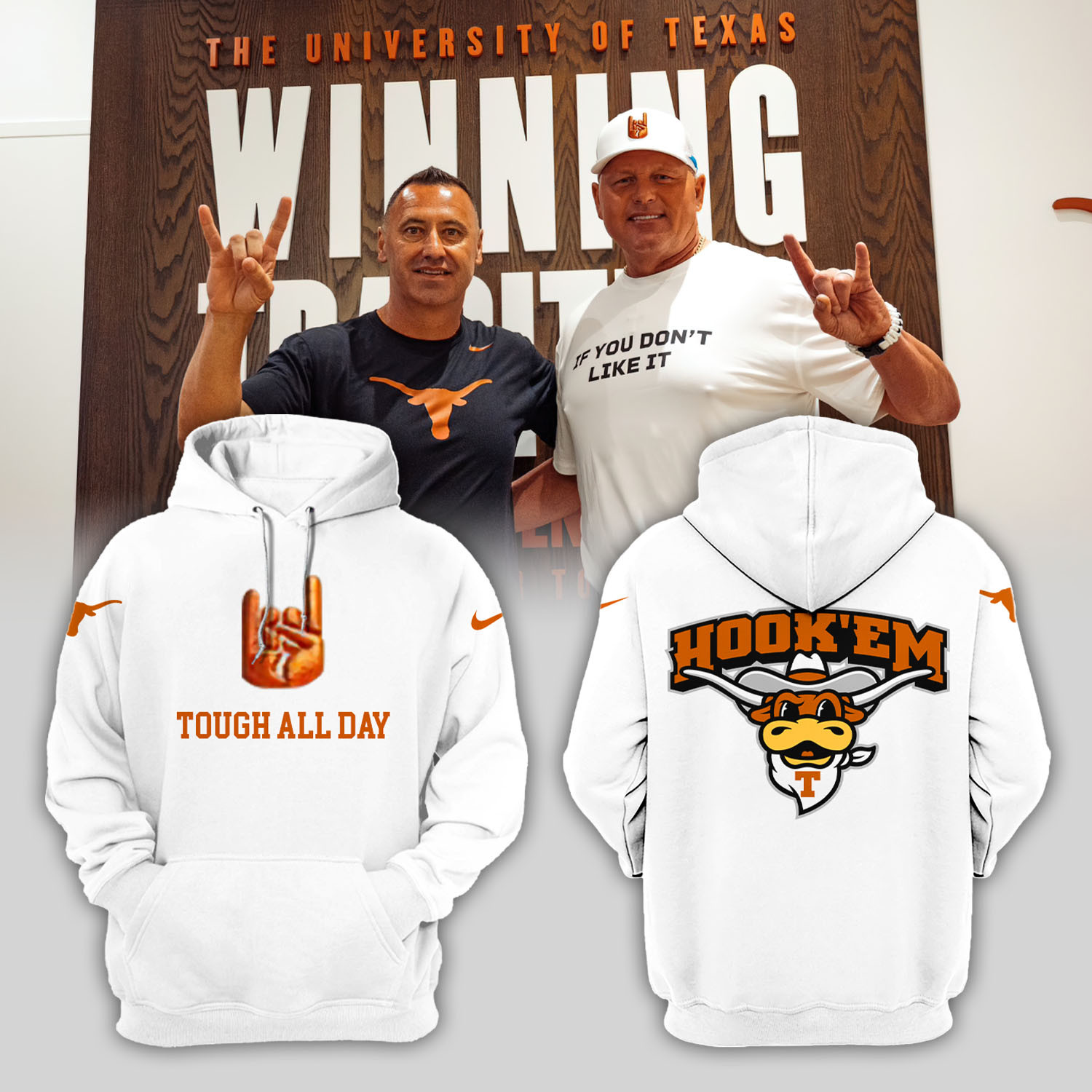 Texas Longhorns Tough All Day Hoodie Presents For Football Fans
